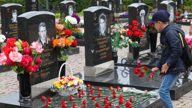 Cementerio en San Petersburgo, onde foram enterrados os restosesporte betting 365marinheiros mortos no submarino Kursk.