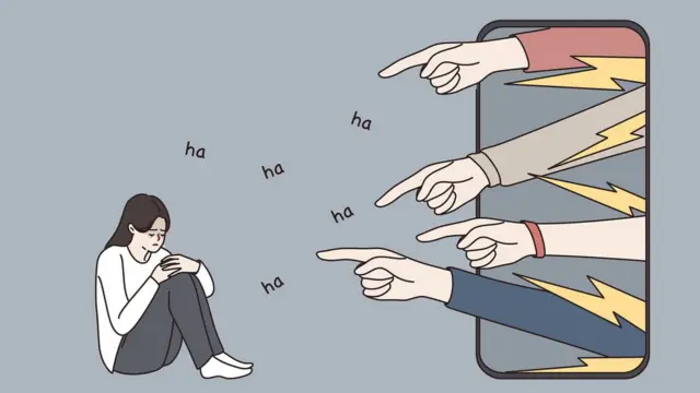 অনলাইনে এক নারীকে অপদস্থ করার গ্রাফিক্স