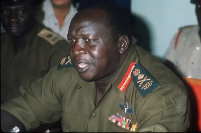 Ugandan President Idi Amin pictured during a press conference in October 1973.
