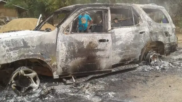 Ụgbọala a gbara ọkụ n'Ebonyi steeti