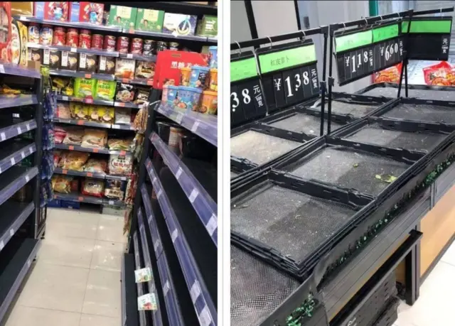 "Saya pergi ke supermarket untuk membeli makanan, tetapi tidak ada yang tersisa - tidak ada sayuran - dan di mana-mana pusat penjualan makanan tutup."