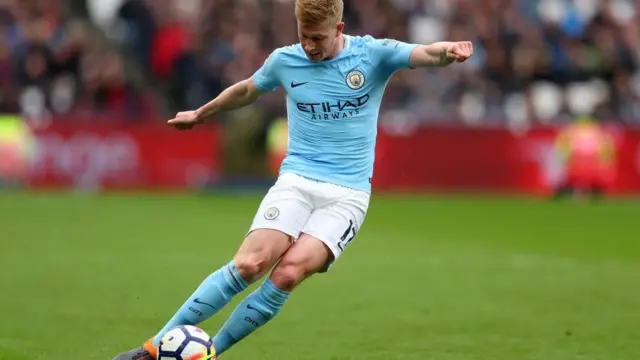 Kevin De Bruyne de Manchester City contre West Ham United le 29 avril