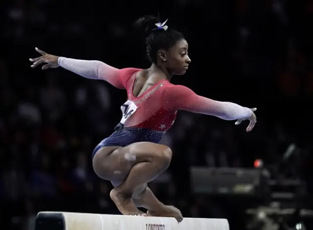 Simone Biles en el Mundial de Gimnasia.