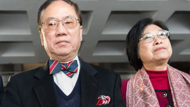 Donald Tsang na mkewe Selina Februari 16, 2017.