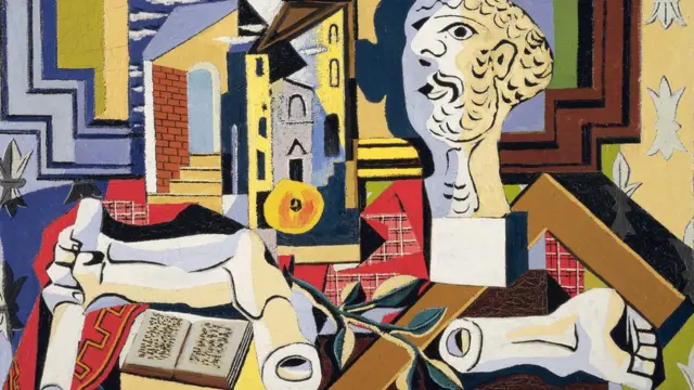 Obra: "Estudio con cabeza y brazo de yeso", óleo sobre lienzo, Pablo Picasso, 1925