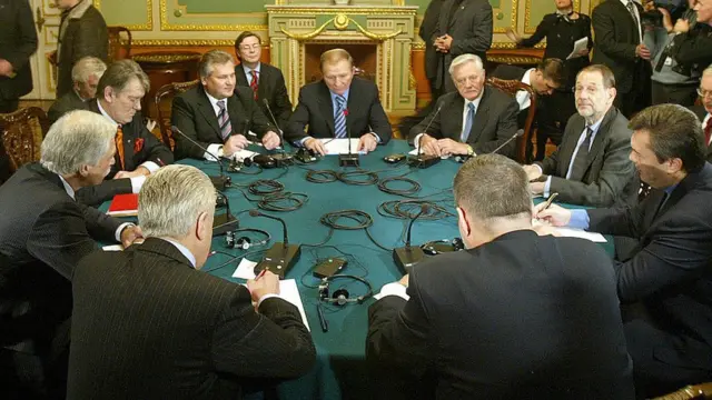 Александр Квасьневский, Леонид Кучма, Валдас Адамкус, Хавьер Солана, Виктор Янукович, Ян Кубиш, Виктор Черномырдин, Борис Грызлов, Виктор Ющенко