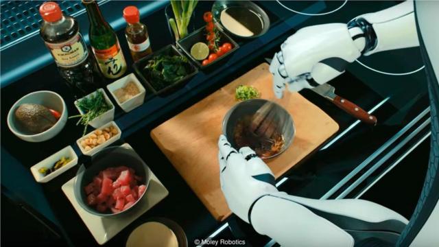 经过专业厨师动作训练的机器人能够在家复制众多菜谱。