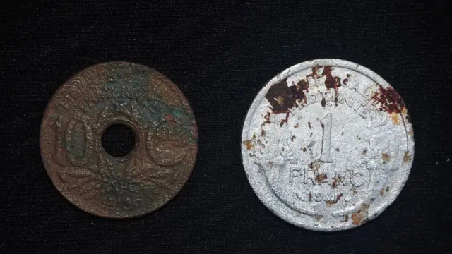 Coins found during excavation work near the town of Meymac in central France