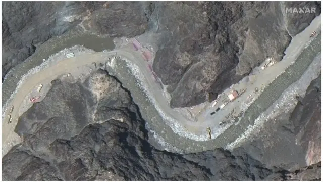 انڈیا چین سرحد کی سیٹلائٹ تصویر