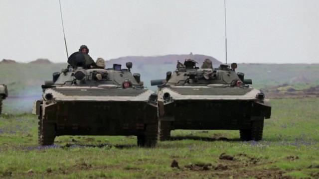 Rusia habia dicho que las tropas estaban en "ejercicios militares" en la zona.