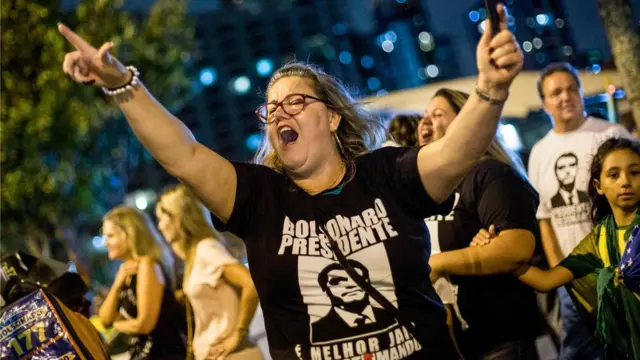 Manifestante pró-Bolsonaro