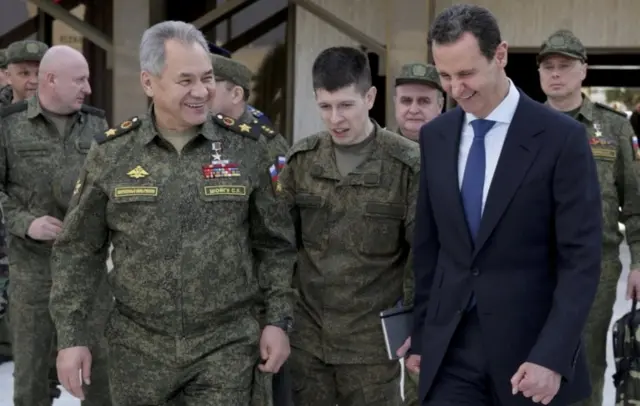रूसी रक्षा मंत्री सर्गेई शोइगू और बशर अल असद