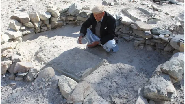 భార్య బానో సమాధి వద్ద గులామ్ ఖాదిర్