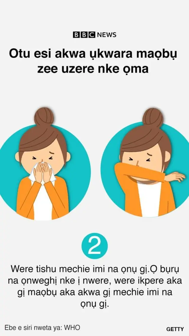 Jiri uwe gị kpuchie ụkwara gị maọbụ uzere gị