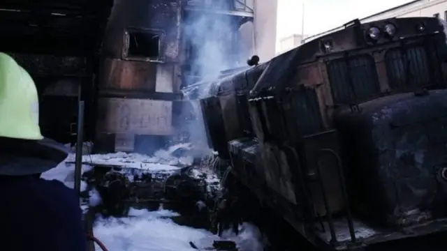 القطار المحترق