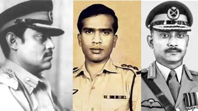 বাম থেকে- খালেদ মোশারফ, কর্নেল তাহের এবং জিয়াউর রহমান।