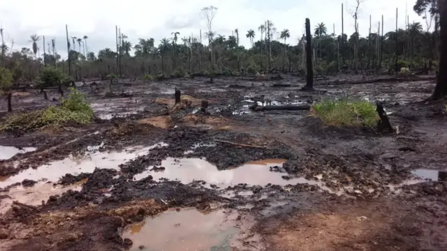 Oil spill site for Odau community
