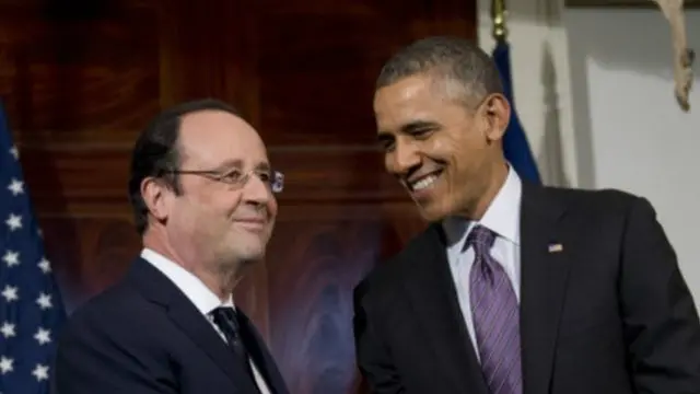 ප්‍රංශ ජනාධිපති ෆ්‍රාන්සුවා හොලන්දේ ඇමරිකානු ජනාධිපති බරක් ඔබාමා මුණගැසුණු අවස්ථාවක්