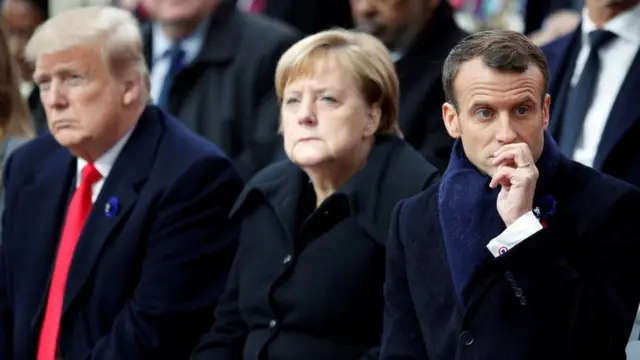 Трамп, Меркель и Макрон