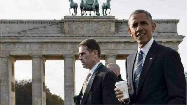 Barack Obama arrived in Berlin late on Wednesday