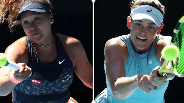 Naomi Osaka (à gauche) et Jennifer Brady (à droite)