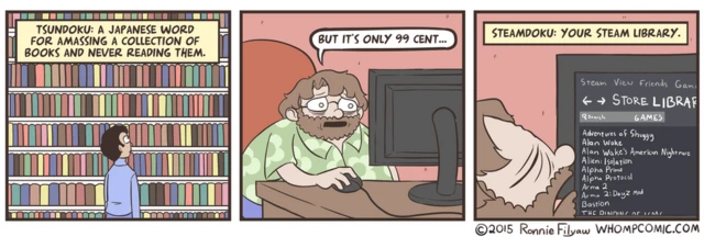 '쓴도쿠'를 묘사한 로니 필랴우의 만화 Whomp!