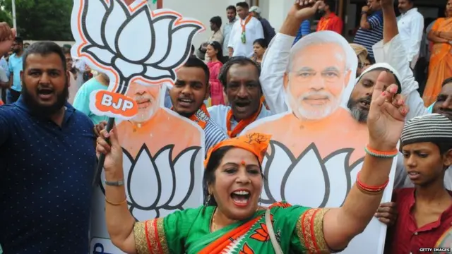 ભાજપની મહિલા સમર્થકની તસવીર