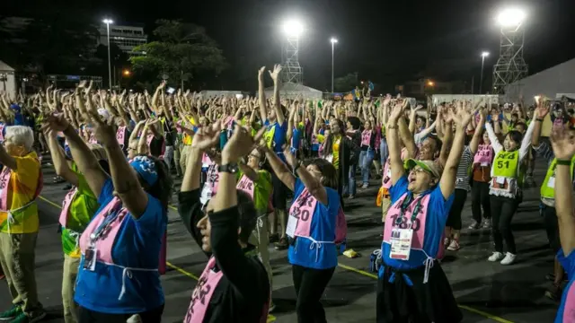 Voluntários participam do ensaio para a cerimôniacupom betano abril 2024encerramento da Olimpíada