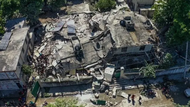 Uma fotografiaganhar aviatordrone dos danos causados ​​por um terremotoganhar aviatormagnitude 7,2ganhar aviatorLes Cayes