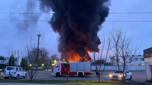 горящая нефтебаза в Белгороде