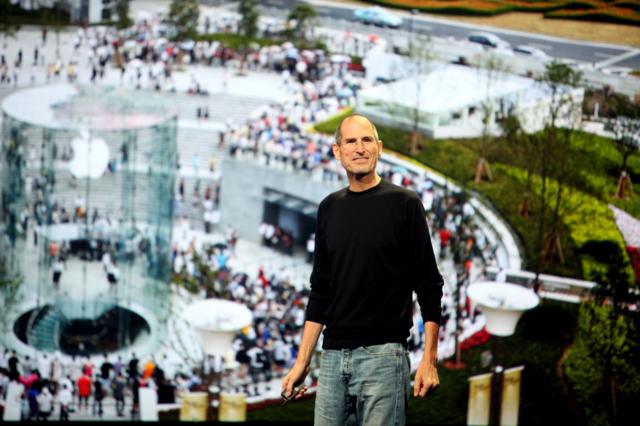 Steve Jobs durante evento de apresentação da Apple
