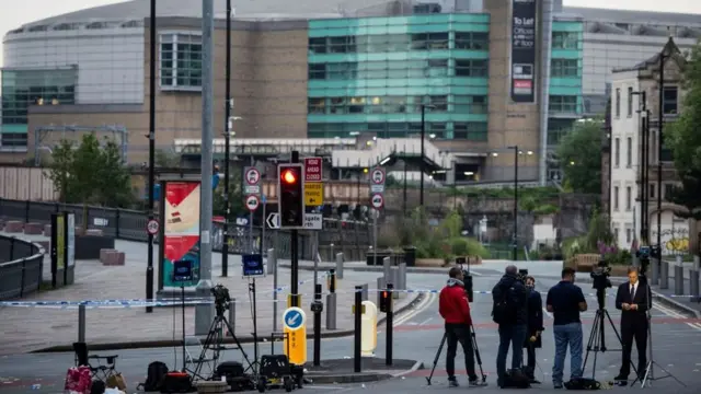 Cámaras en Manchester Arena después del ataque