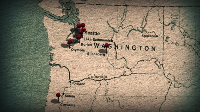Mapa del estado de Washington, EE.UU.