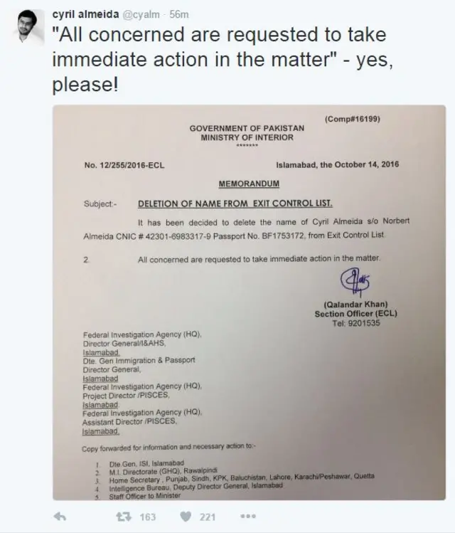 सिरिल अलमाइडा का ट्वीट