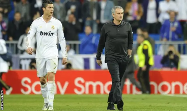 Cristiano Ronaldo and Jose Mourinho