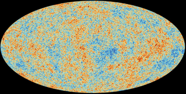 แผนที่แสดงการแผ่รังสีไมโครเวฟพื้นหลังของจักรวาล (CMB)