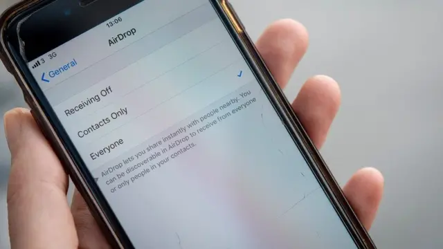 Prevent unsolicited messages via AirDrop by turning it off or setting it to ‘Contacts Only’
