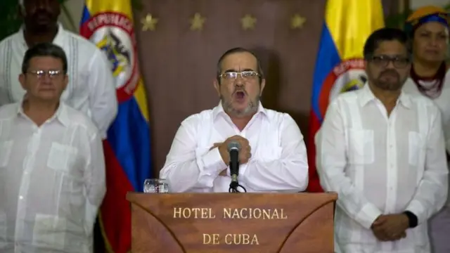 Rodrigo Londoño Echeverri, Timochenko, durante el discurso.