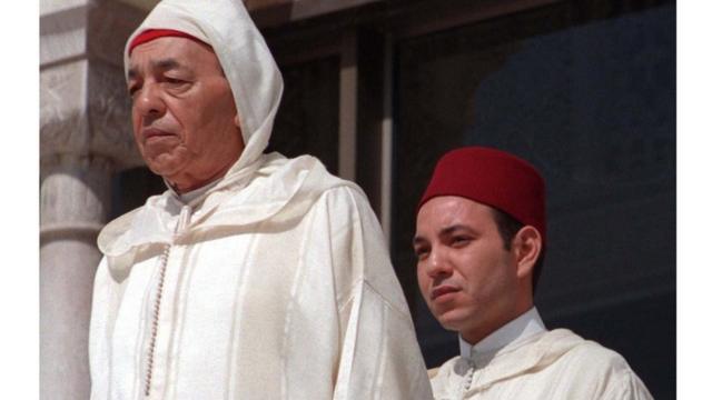الملك الحسن الثاني وولي عهده سيدي محمد عام 1997