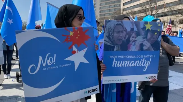 ABD'de uygur protestosu