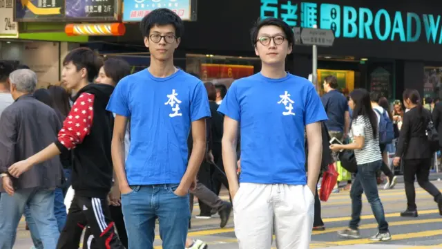 “本民前”的梁天琦(右)及黄台仰(左)(BBC中文网资料图片)