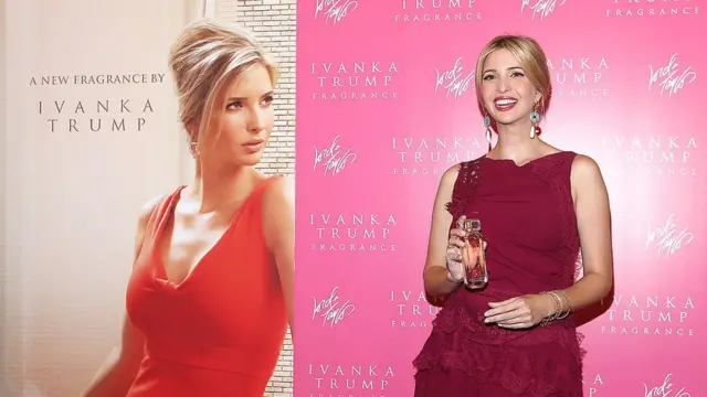 Ivanka Trump con una botella del perfume que lleva su nombre en la mano, en 2013
