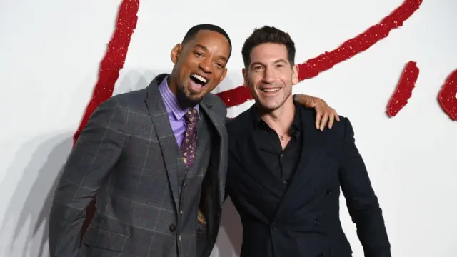 Will smith y Jon Bernthal en la premier británica de King Richard