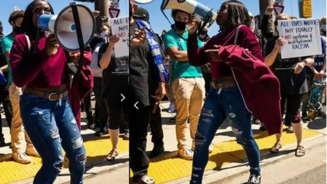 Elizabeth Gunn akiwa kwenye maandamano