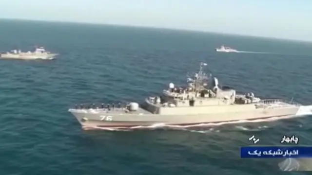 Meli ya Frigate Jamaran ikionekana wezi Disemba - iliripotiwa kushambuliwa meli ya kivita ya Konarak