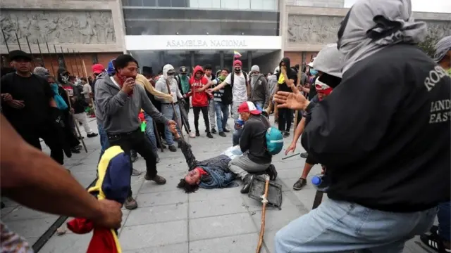 Un herido en la protesta en la Asamblea Nacional