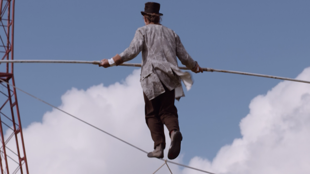 Walking on a 300m high tightrope without a harness - BBC News