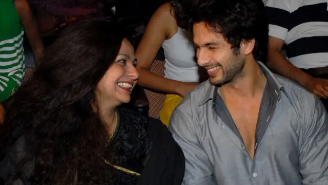 نیلما اپنے بیٹے شاہد کپور کے ساتھ