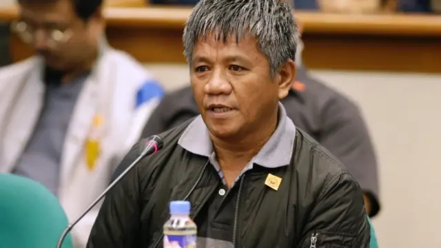 Edgar Matobato mientras declaraba en el Senado.