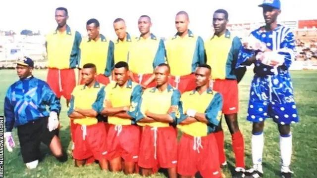 Eric Murangwa Eugene with the Rwanda squad